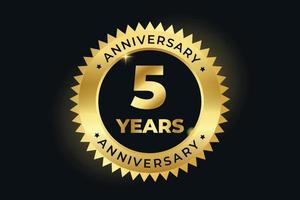 5 years golden wedding anniversary premium vector