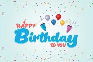 Happy birthday celebration card with balloon design vector