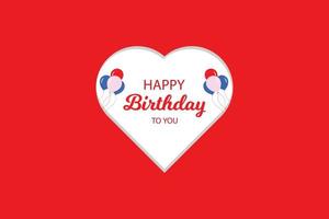 Happy Birthday Background template design with balloons and Heart Shape. vector