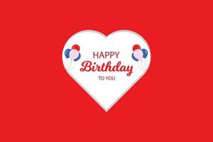 Happy Birthday Background template design with balloons and Heart Shape. vector