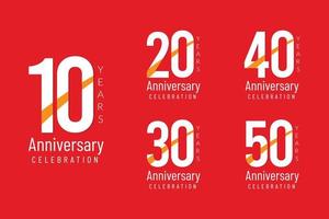 Anniversary Celebration creative colorfull number design. vector