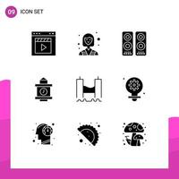 9 Creative Icons Modern Signs and Symbols of cross station worker time speaker Editable Vector Design Elements
