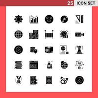 25 Icon Pack Solid Style Glyph Symbols on White Background Simple Signs for general designing vector