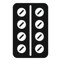 icono de pastillas de blister, estilo simple vector