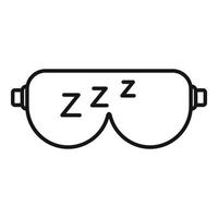 icono de máscara para dormir, estilo de contorno vector