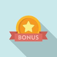 Bonus coin icon, flat style vector