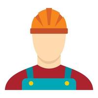 Builder icon, flat style vector