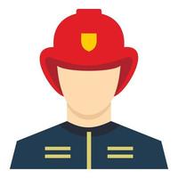 Fireman icon, flat style vector