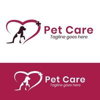 Pet care logo design template. Veterinary clinic, hospital logo vector