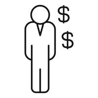 Money benefit icon, outline style vector