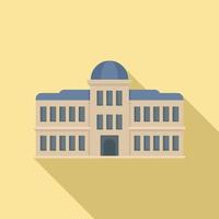 Parliament architecture icon, flat style vector