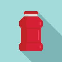 icono de botella de ketchup, estilo plano vector