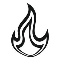 Fire flame icon, simple style vector