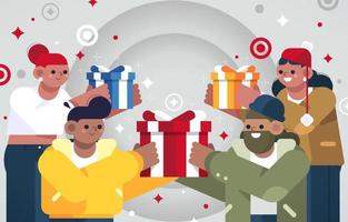 Sharing Gifts On Boxing Day vector