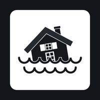 icono de inundación, estilo simple vector