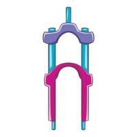 Bicycle suspension fork icon, cartoon style vector