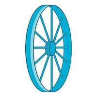 icono de símbolo de rueda de bicicleta, estilo de dibujos animados vector