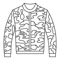 icono de chaqueta de paintball en estilo de esquema vector