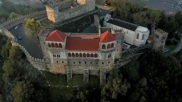 Charming Urban City Of Leiria In Portugal And The Magnificent Historical Ruins Of Leiria Castle - aerial shot video