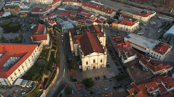 Aerial View Of Leiria Cathedral, Our Lady of the Assumption Cathedral, Leiria In Portugal. video