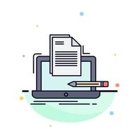 Coder coding computer list paper Flat Color Icon Vector