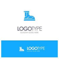 Boots Hiker Hiking Track Boot Blue Logo vector