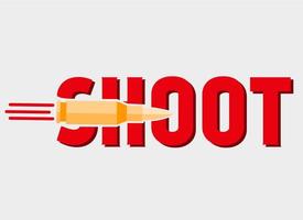 illustration vector of shoot bullet gun text perfect for print,logo,etc