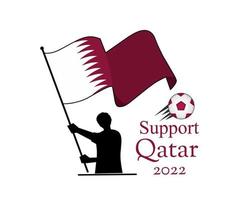 illustration vector of support qatar in world cup 2022 perfect for poster,etc.