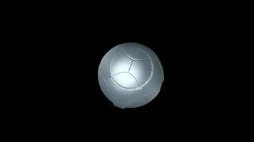 lazo giratorio del balón de fútbol de la copa mundial con canal alfa video