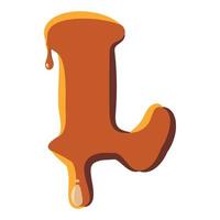Letter L from caramel icon vector