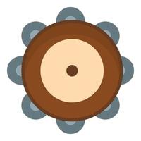 Tambourine icon, flat style vector