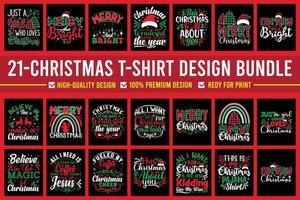 Christmas typography t-shirt design bundle vector