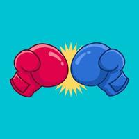 ilustración de guantes de boxeo rojo y azul vector