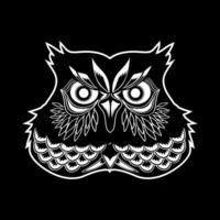 Black and white vintage owl mascot for t-shirt design vector