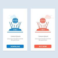 Internet Globe Router Connect  Blue and Red Download and Buy Now web Widget Card Template vector