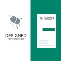 Balloons Decoration Grey Logo Design and Business Card Template