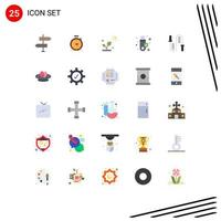 Pictogram Set of 25 Simple Flat Colors of jumping token wedding signature sun Editable Vector Design Elements