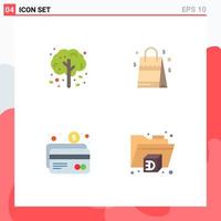 User Interface Pack of 4 Basic Flat Icons of apple banking tree usa payment Editable Vector Design Elements