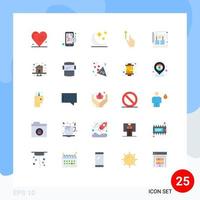 conjunto de 25 iconos de interfaz de usuario modernos signos de símbolos para gestos publicitarios gesto móvil hasta elementos de diseño vectorial editables vector