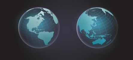 Vector graphic of  globes