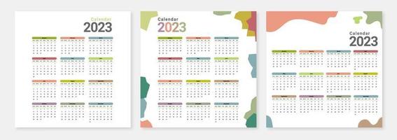Vector graphic of  calendar of 2023