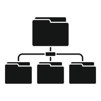 Folder network icon, simple style vector