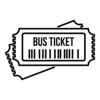 Control bus ticket icon, outline style vector