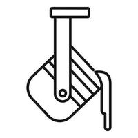 Hot metallurgy pot icon, outline style vector