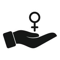 Care female icon, simple style vector