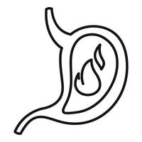 Fire stomach icon, outline style vector