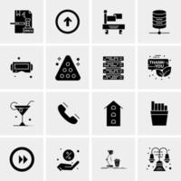 16 iconos de negocios universales vector ilustración de icono creativo para usar en proyectos relacionados con la web y dispositivos móviles