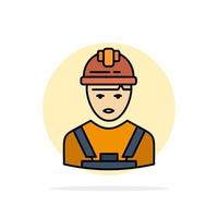 Worker Industry Avatar Engineer Supervisor Abstract Circle Background Flat color Icon vector