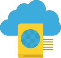 Cloud Reading Folder Upload  Flat Color Icon Vector icon banner Template