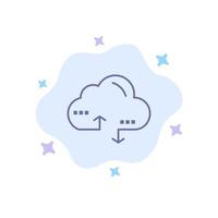 Cloud Computing Link Data Blue Icon on Abstract Cloud Background vector